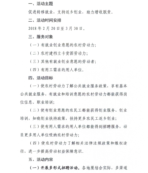 貴州省人力資源和社會(huì)保障廳 貴州省扶貧開發(fā)辦公室 貴州省總工會(huì) 貴州省婦女聯(lián)合會(huì)關(guān)于開展貴州省2018年春風(fēng)行動(dòng)的通知（黔人社廳函〔2018〕52號(hào))