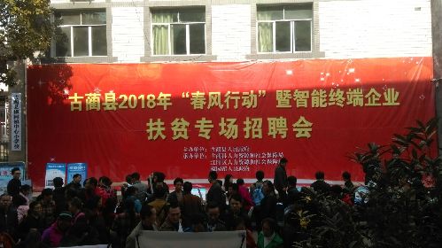 四川省古藺縣舉辦2018年“春風行動”暨智能終端企業(yè)扶貧專場招聘會